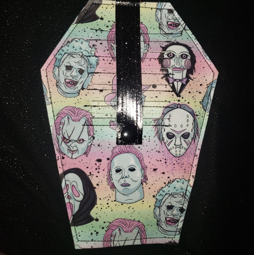 Pastel horror gothic coffin wallet
